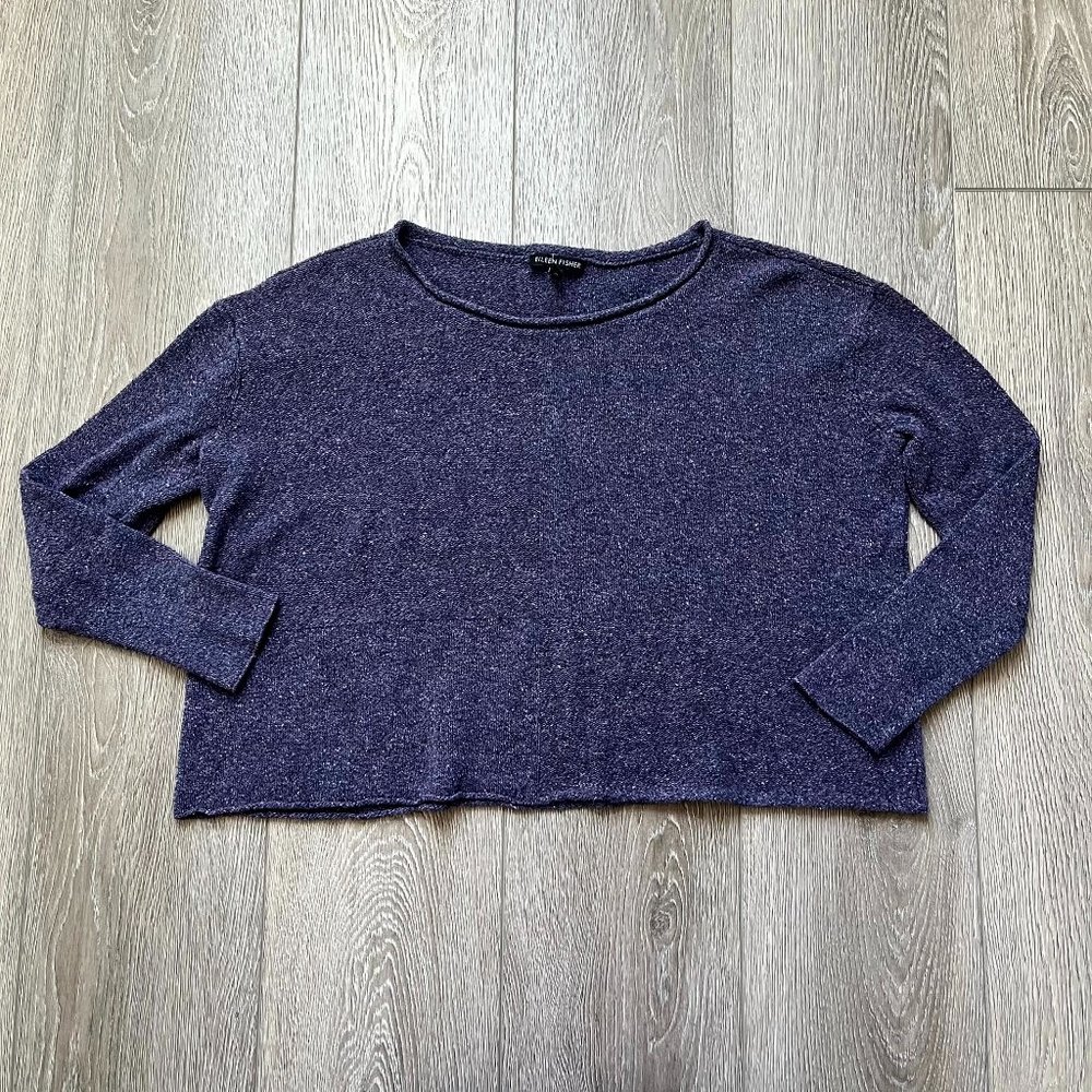 Eileen Fisher Purple Imported Yarn 96% Silk 4% Polyester Sweater
